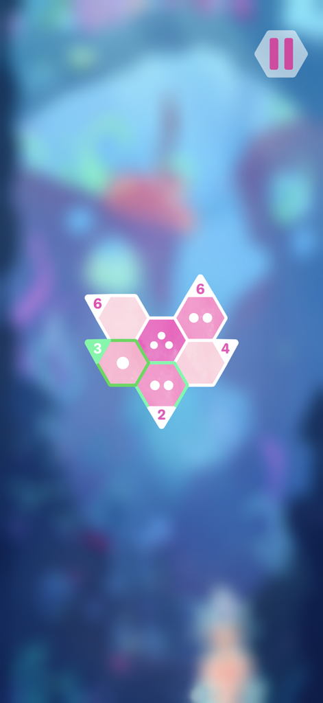 Hexologic - Sudoku Puzzle Game - Hexagonal grid logic puzzle with dots and target numbers