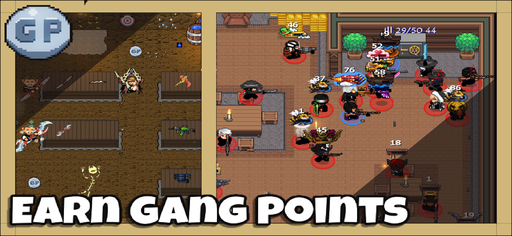 GraalOnline Ol'West+ - Pixel art characters battling in a gang war to earn points in GraalOnline Ol West plus