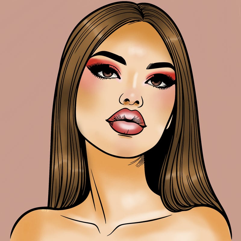 realistic woman with full lips