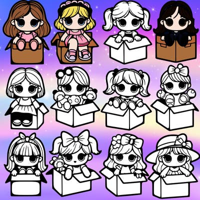 20 dolls in boxes