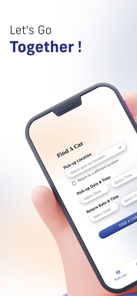 Yoma Car Share - Smartphone che visualizza l'interfaccia dell'app Yoma Car Share per la ricerca e la prenotazione di auto a noleggio.