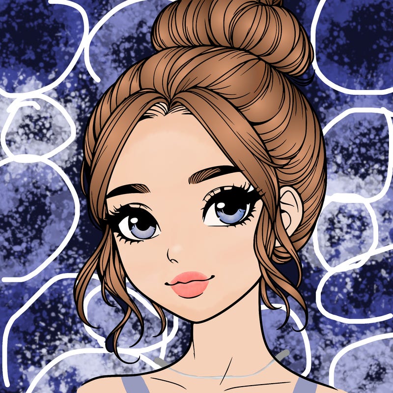 realistic pretty girl with hair in bun
