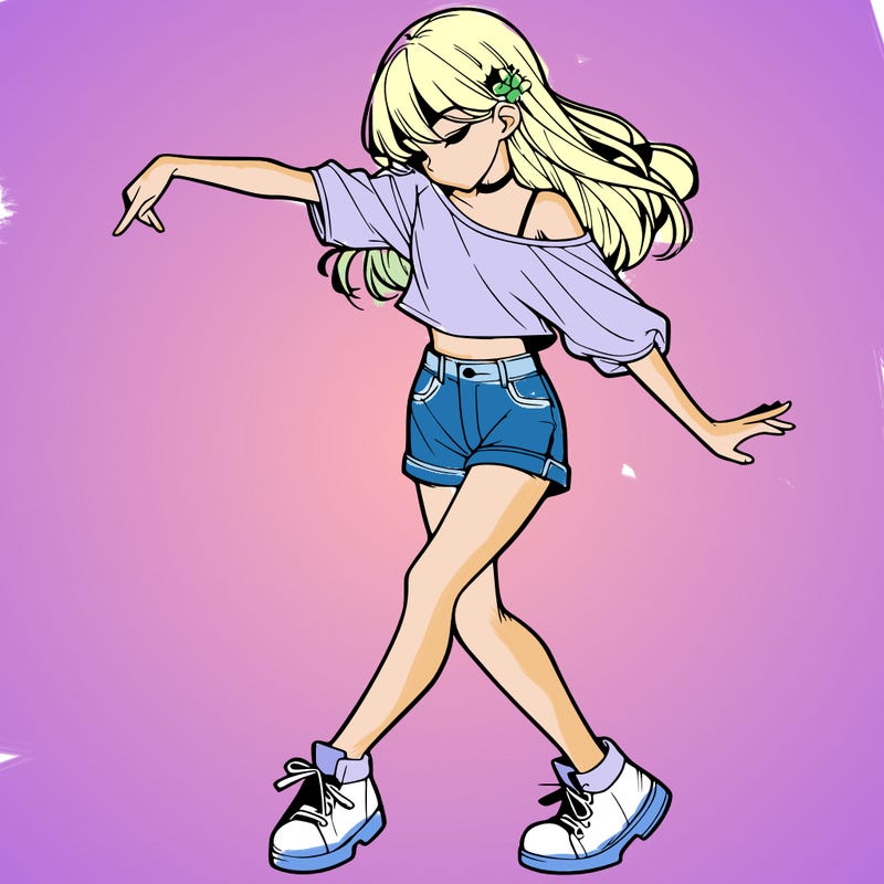 realistic girl danceing