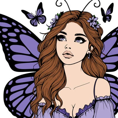 butterfly fairy realistic girl