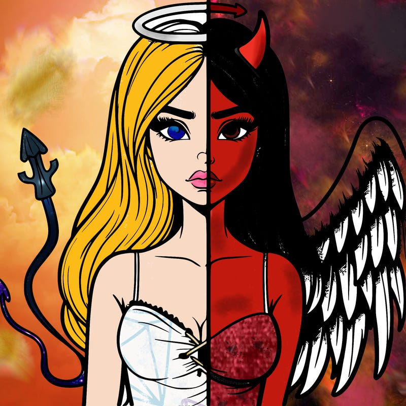devil vs angel realistic girl