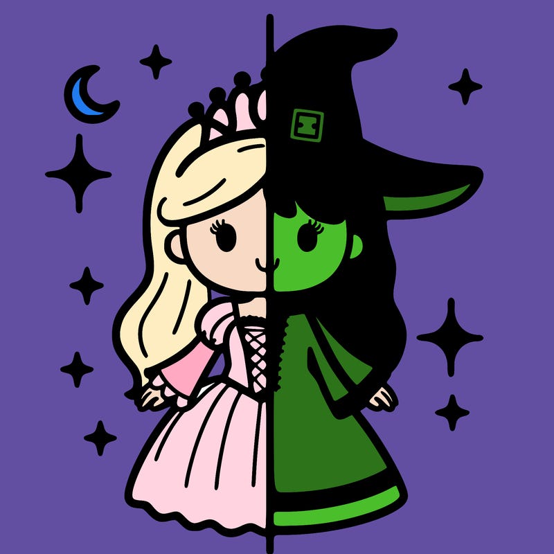 split princess and witch