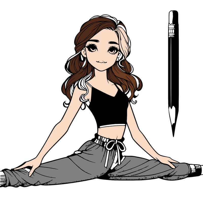 realistic girl in splits