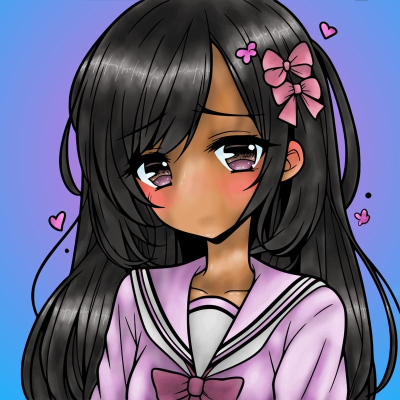 anime woman with bittersweet face