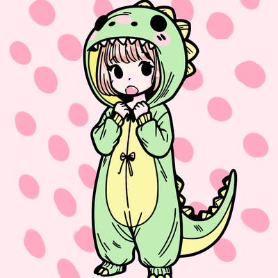 dino onesies on girl