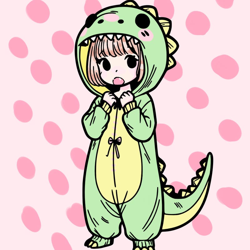dino onesies on girl
