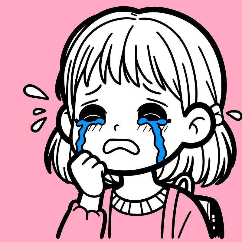 a girl crying