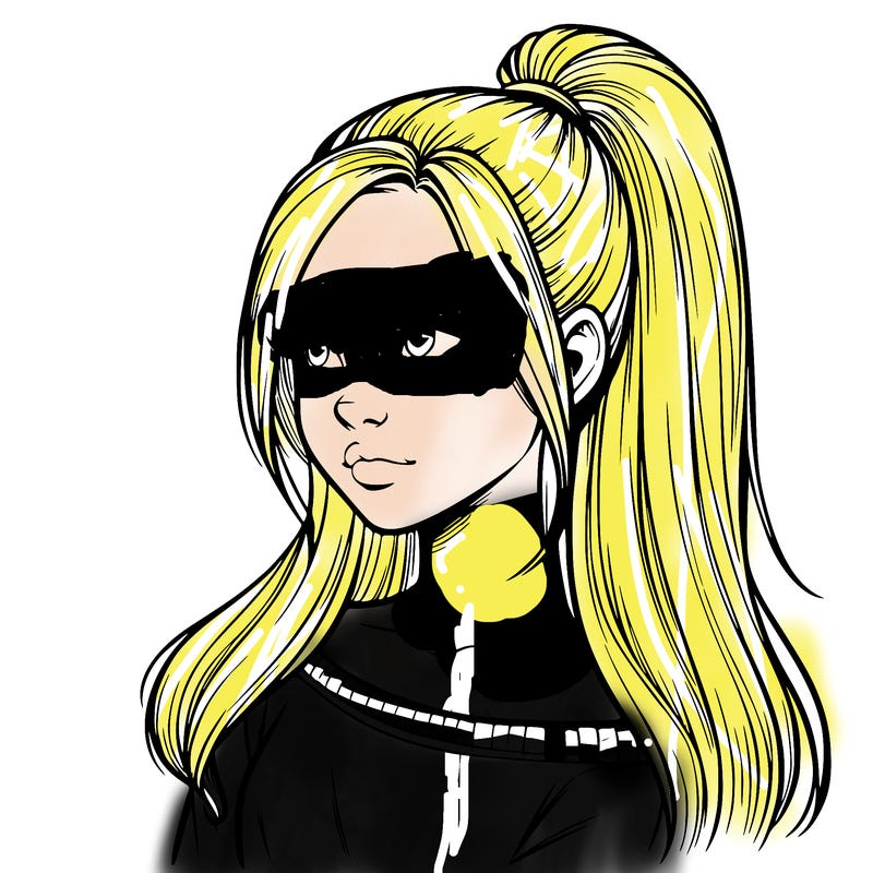 realistic girl with a high ponytail