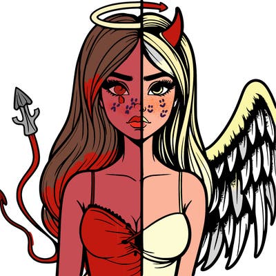 devil vs angel realistic girl