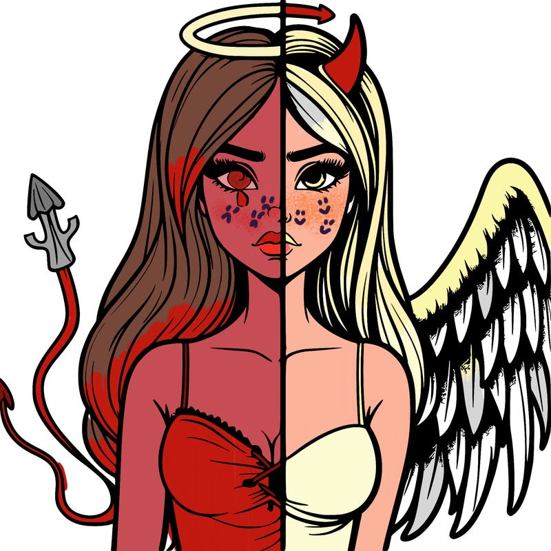 devil vs angel realistic girl