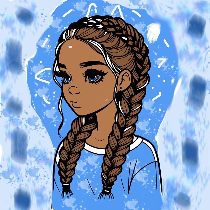 realistic girl with braids