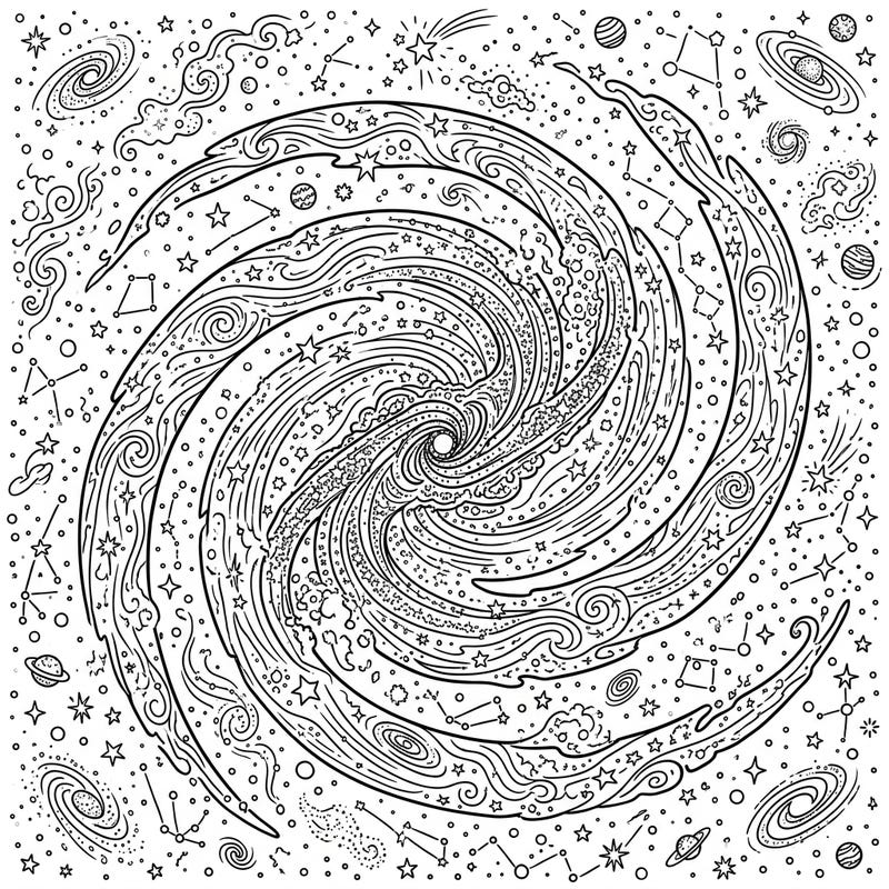 Embark on an epic cosmic adventure with this breathtaking barred spiral galaxy coloring page. Featuring intricate details of stars, nebulae, and celestial wonders, it's perfect for anyone fascinated by the mysteries of the universe.