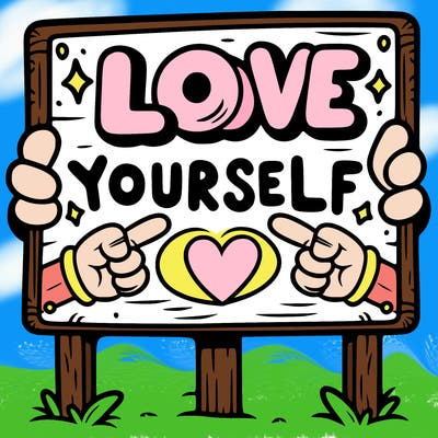 a sign where it is written: love yourself