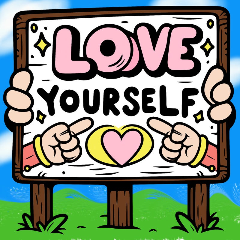 a sign where it is written: love yourself