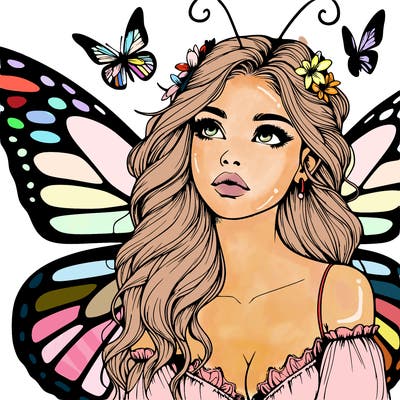 butterfly fairy realistic girl