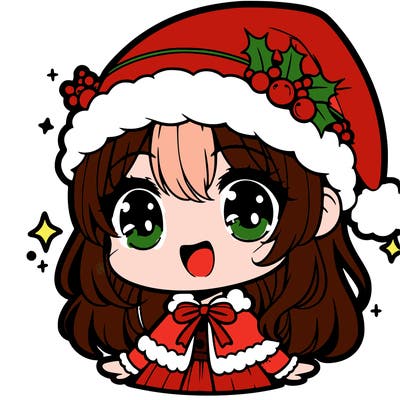 cute christmas anime girl