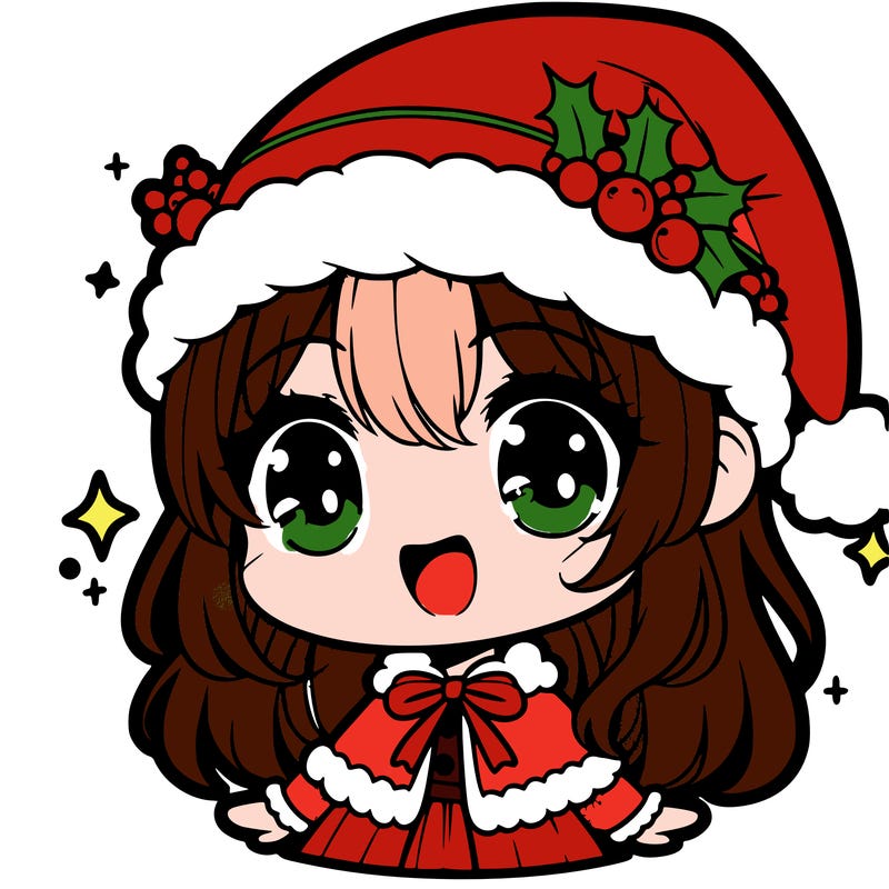 cute christmas anime girl
