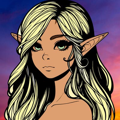 elf girl realistic dark fantasy