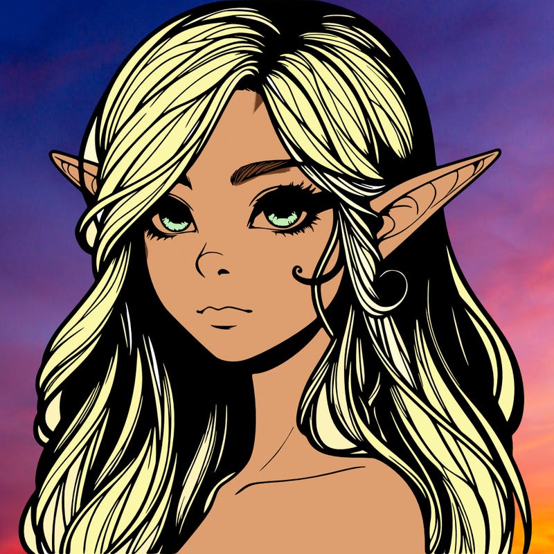 elf girl realistic dark fantasy