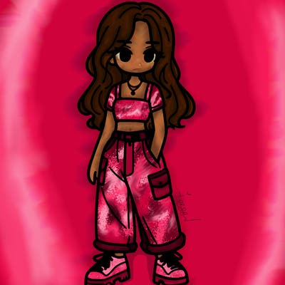 girl in crop top and baggy pants