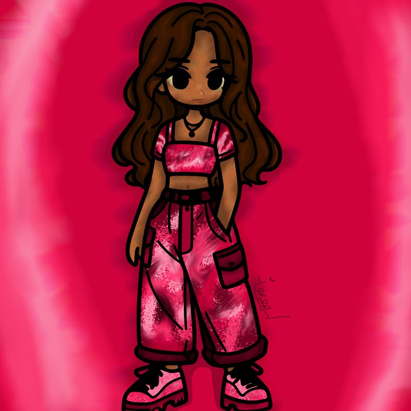 girl in crop top and baggy pants