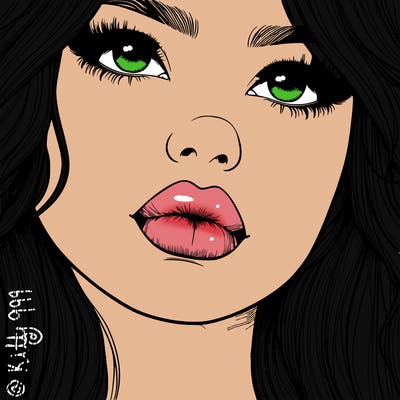 really realistic girl with lips