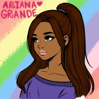 realistic girl with a high ponytail