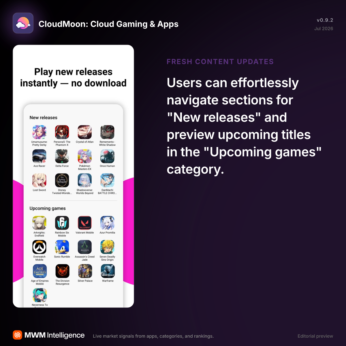 CloudMoon: Cloud Gaming & Apps - Entertainment App | MWM