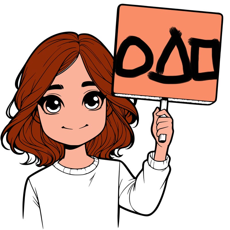 realistic girl holding up a sign