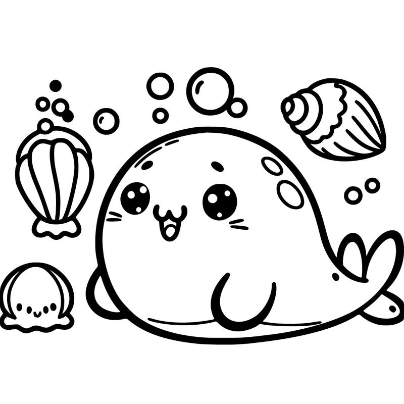 a cute sea beast characters.