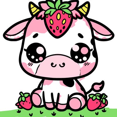 cute strawberry cow