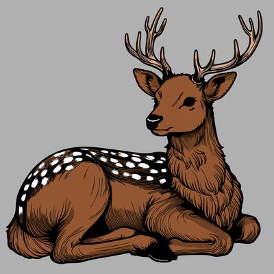 realistic deer with antlers