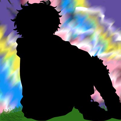 a male hoddie ripped jeans messy hair anime