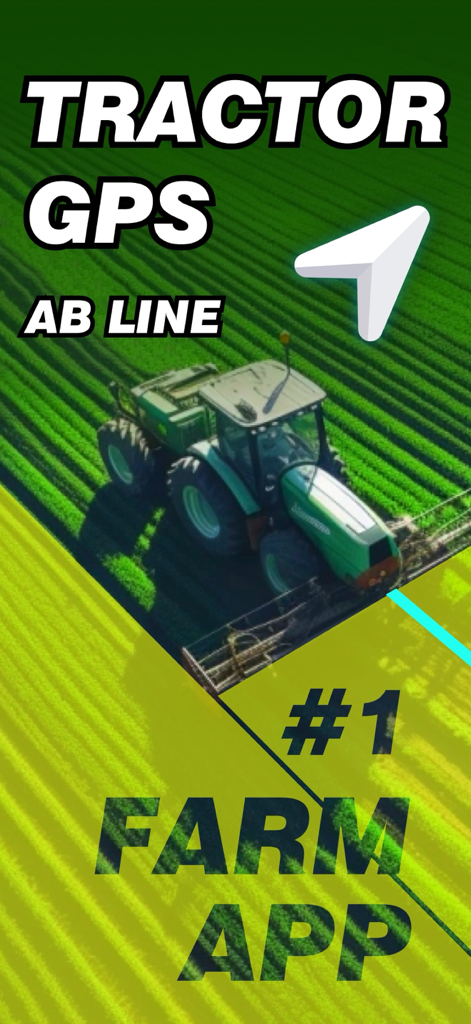 Tractor GPS Field Guidance PRO - Tractor GPS navigation app showing AB line guidance for precision farming