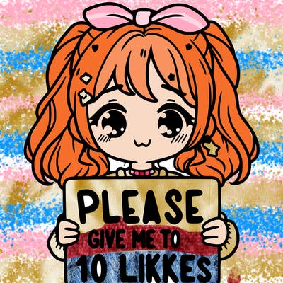 a girl that’s holding a sign that says please give me to 10 k likes