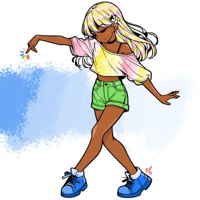 realistic girl danceing