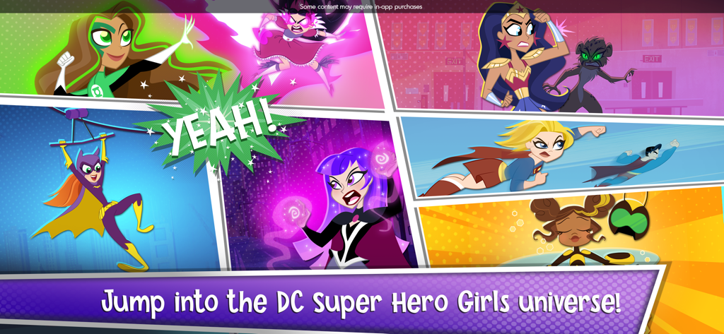 DC Super Hero Girls Blitz - Un vibrante montaje de personajes de DC Super Hero Girls en acción, incluyendo Batgirl, Supergirl y Wonder Woman