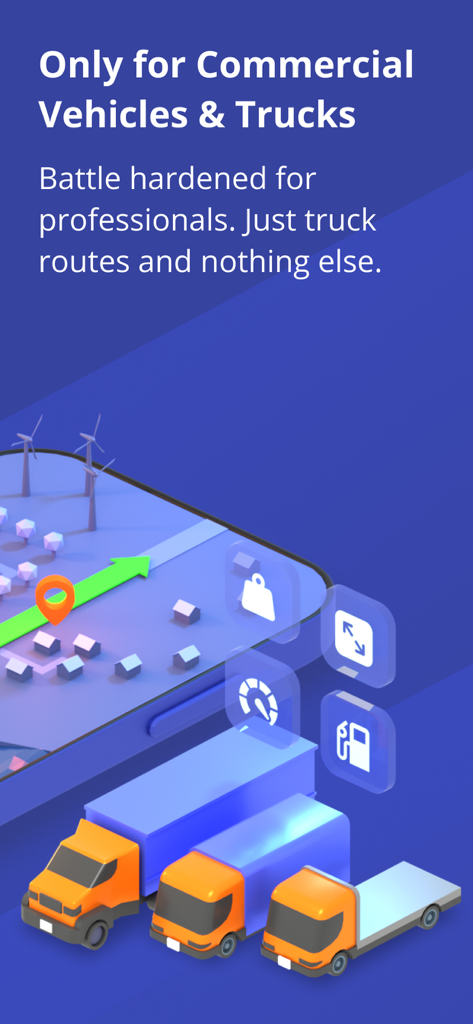 Route4Trucks - Truck GPS App - Route4Trucks app interface showing professional truck navigation features and commercial vehicle route planning