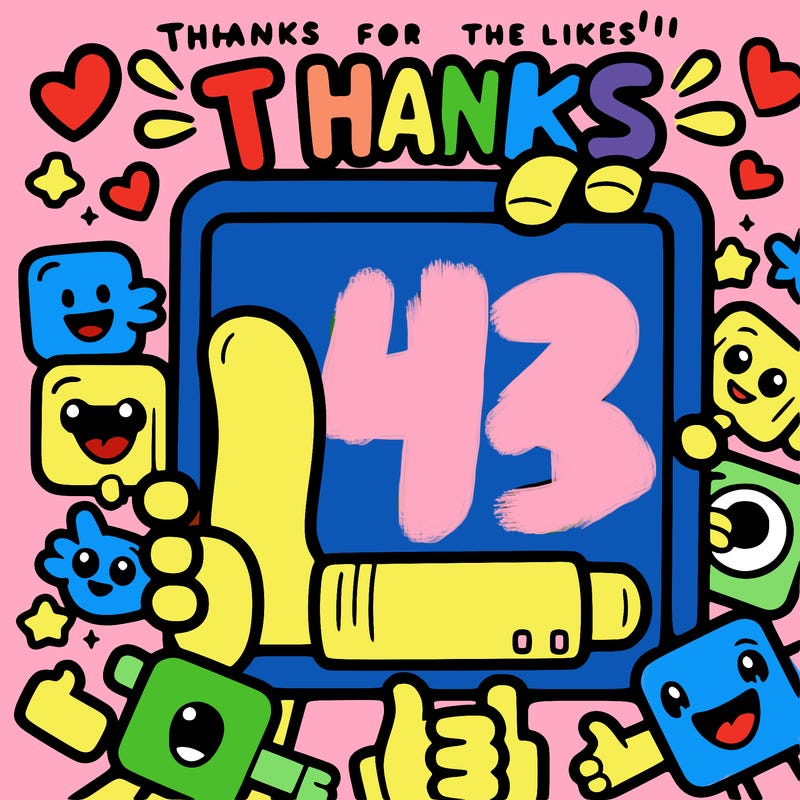 blank page that says "thanks for the likes"!!!