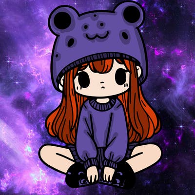 a girl wearing a frog hat and some frog socks