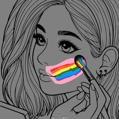 a realistic girl doing her makeup