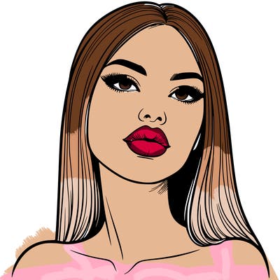 realistic woman with full lips