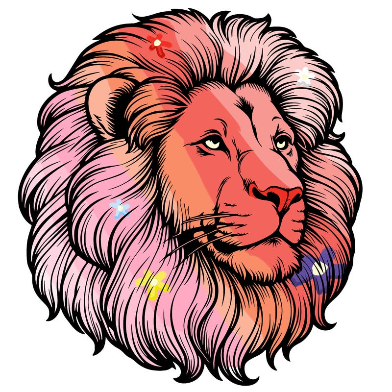 realistic lion head