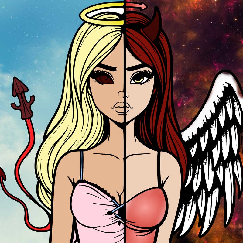 devil vs angel realistic girl