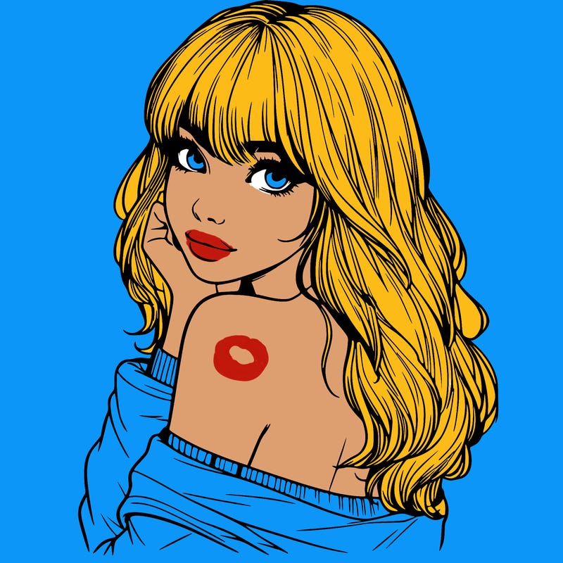 realistic girl with bangs looking over her shoulder