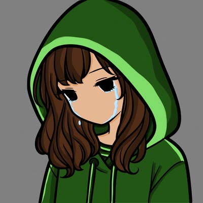 girl with a hoodie with hood over her head